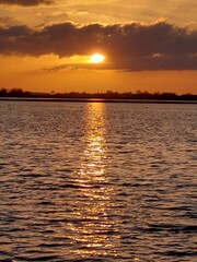 sunset over the river