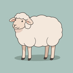 Cute vector illustration of a Sheep for children story book