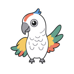 Vector illustration of a cute Parrot for toddlers story books