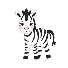 Cute Zebra for children vector illustration