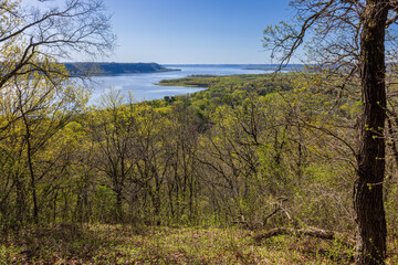 A Scenic View Of The Mississippi River In Spring