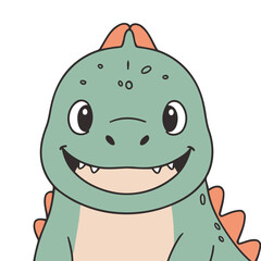 Vector illustration of an endearing Dino for kids' bedtime stories
