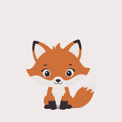 Obraz premium Cute Fox for toddlers' playful adventures vector illustration