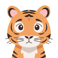 Vector illustration of a cute Tiger for toddlers books