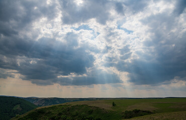 Chifeng City Keshiketeng Banner Beijiang Scenic Avenue passes through Wuxian Grassland
