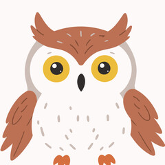 Cute Owl for children's literature vector illustration