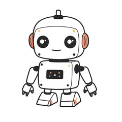 Vector illustration of a charming Robot for toddlers' learning adventures