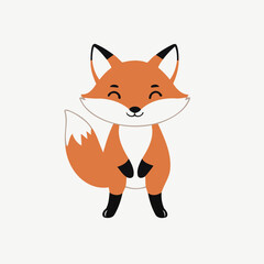 Vector illustration of a cute Fox for toddlers books