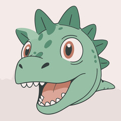 Cute Dino vector illustration of a for toddlers books