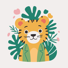 Vector illustration of a cute Jungle for children