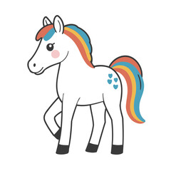 Cute Horse for children book vector illustration