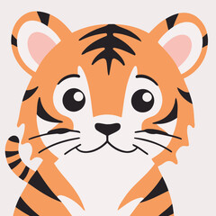 Vector illustration of a playful Tiger for preschoolers' storytime