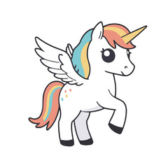 Cute Unicorn for preschoolers' storybook vector illustration