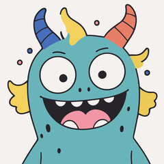 Vector illustration of a cute Monster for toddlers books