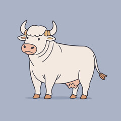 Cute Bull for children's literature vector illustration