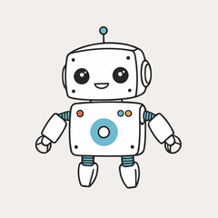 Cute Robot for kids' storytelling vector illustration