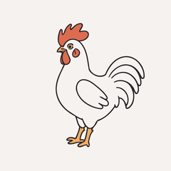 Cute Rooster vector illustration for little ones' bedtime routines