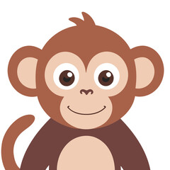 Obraz premium Cute Monkey for children's bedtime stories vector illustration