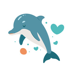 Vector illustration of an enchanting Dolphin for kids' storytelling