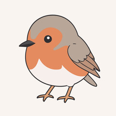 Cute Robin for children's books vector illustration