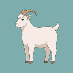 Cute Goat vector illustration for preschoolers' learning moments