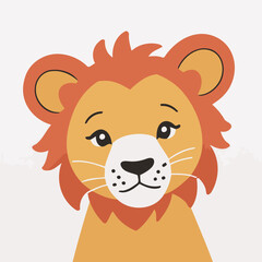 Cute vector illustration of a Lion for youngsters' imaginative stories