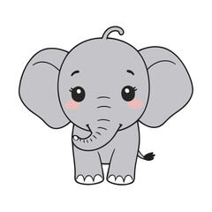 Vector illustration of a cute Elephant for children story book
