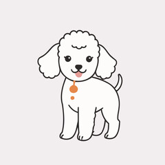 Cute Dog for kids story book vector illustration