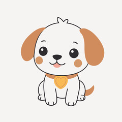 Cute Dog for preschoolers' storybook vector illustration