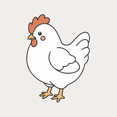 Vector illustration of a charming Chicken for toddlers' learning adventures