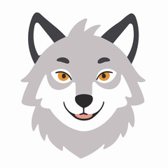 Vector illustration of a cute Wolf for toddlers books