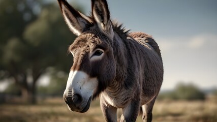 Fototapeta premium portrait of a donkey