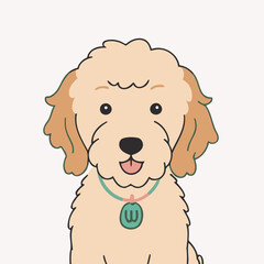 Cute Goldendoodle for toddlers vector illustration