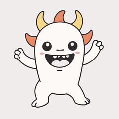 Cute vector illustration of a Monster for toddlers story books