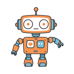 Fototapeta premium Cute Robot vector illustration for preschoolers' learning moments