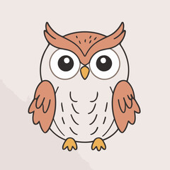 Cute vector illustration of a Owl for toddlers story books