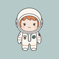 Vector illustration of a cute Astronaut for toddlers