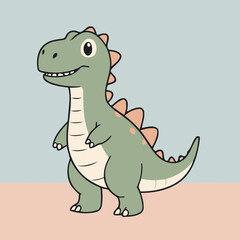 Vector illustration of a cute Dino for children story book