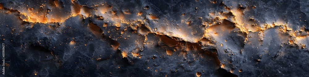 Aufkleber dramatic black marble texture with chaotic patterns and weathered grunge effects