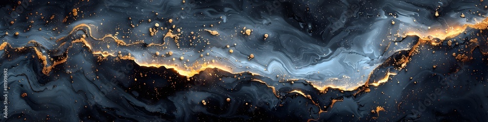 Aufkleber mesmerizing celestial swirls of ethereal black marble texture backdrop for dramatic multimedia desig