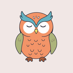 Cute Owl for children's books vector illustration