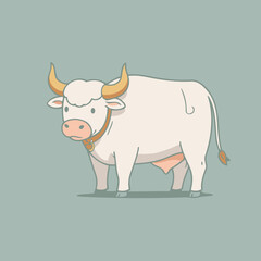 Cute vector illustration of a Bull for toddlers story books