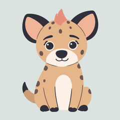 Vector illustration of a cute Hyena for toddlers books