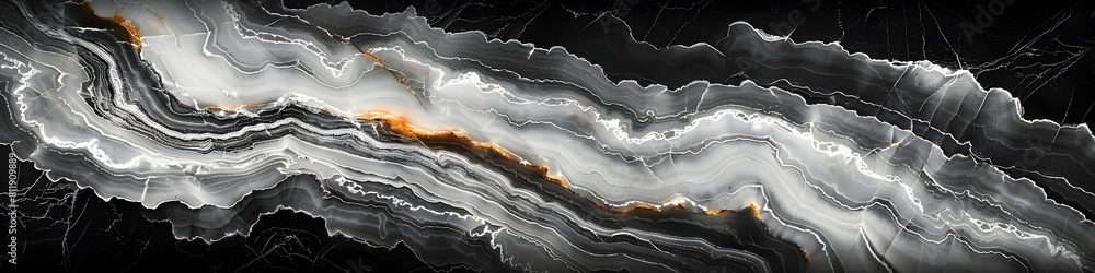 Poster Dramatic Black Marble Texture with Swirling Light and Dark Patterns,Elegant and Sophisticated Abstract Background for Premium and Commercial Design