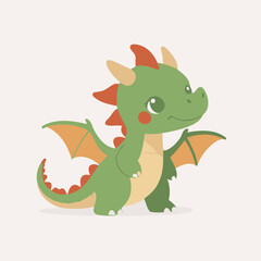 Obraz premium Cute Dragon for young readers' picture book vector illustration