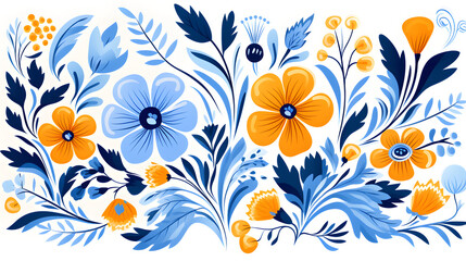 illustration of flowers in the style of exotic flora art background poster decorative painting 