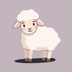 Vector illustration of a cute Sheep for toddlers story books