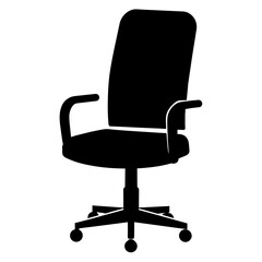 Office chair silhouette, black colour silhouette, white background