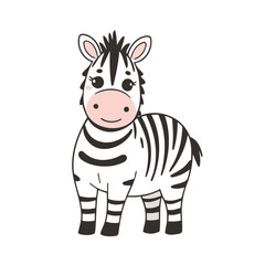 Vector illustration of a delightful Zebra for early readers' enjoyment