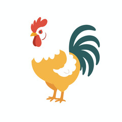 Vector illustration of a cute Rooster for children